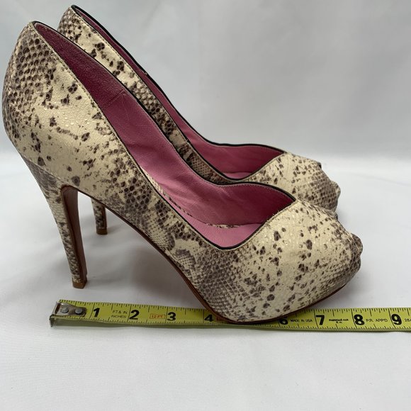 SIBYL VANE Snakeskin Pumps / Python Snake Skin Stiletto Heels Sybil Sz 10 - Picture 12 of 16